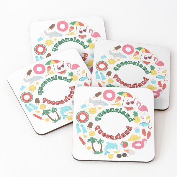 Item preview, Queensland Vacation Icons Wreath Design designed and sold by TeeSocio.