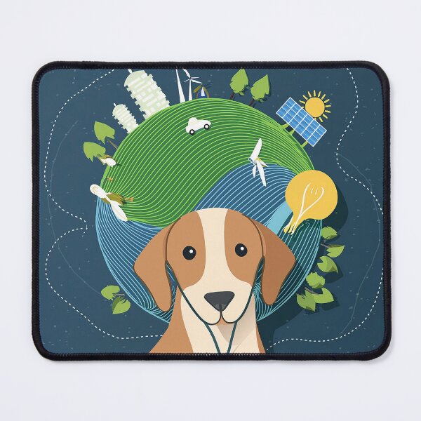 Item preview, Cartoon image of dog and green world concept. designed and sold by PhotoSticker-YY.
