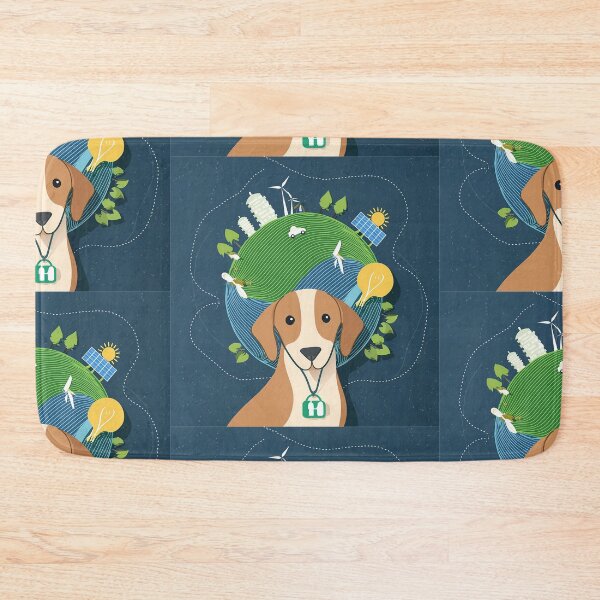 Item preview, Cartoon image of dog and green world concept. designed and sold by PhotoSticker-YY.