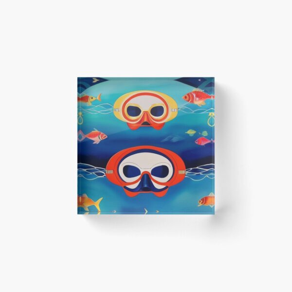 Item preview, Underwater Adventure: Vibrant Diving Masks and Ocean Depths designed and sold by Golimh71.