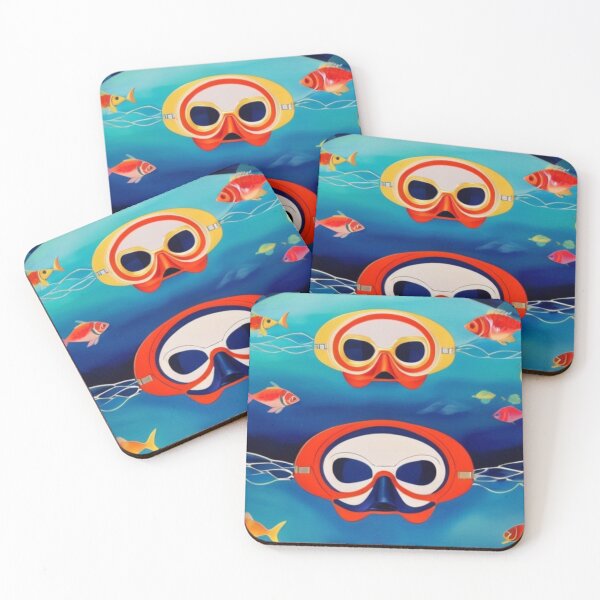 Item preview, Underwater Adventure: Vibrant Diving Masks and Ocean Depths designed and sold by Golimh71.