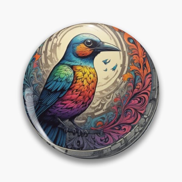 Item preview, Mystical Colorful Bird in watercolor paint designed and sold by EmeraldCauldren.