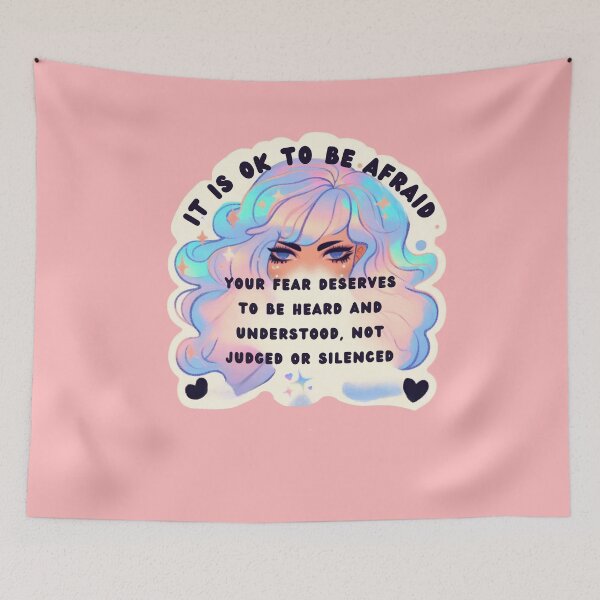 Item preview, Pastel Holographic Watercolor Sticker: Validating Fear, Normalizing Emotion designed and sold by Queueka.
