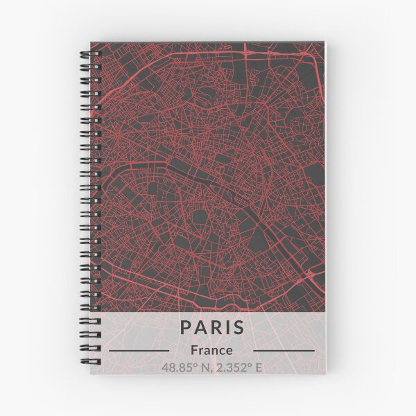 Item preview, Arte del mapa minimalista de París (rojo y negro) designed and sold by MapMyCity.