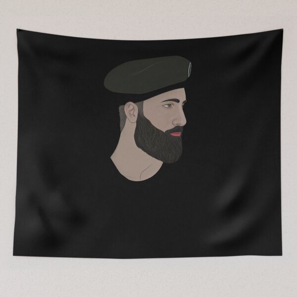 Item preview, Minimalistic male portrait: contemporary art print   designed and sold by DepartToArt.