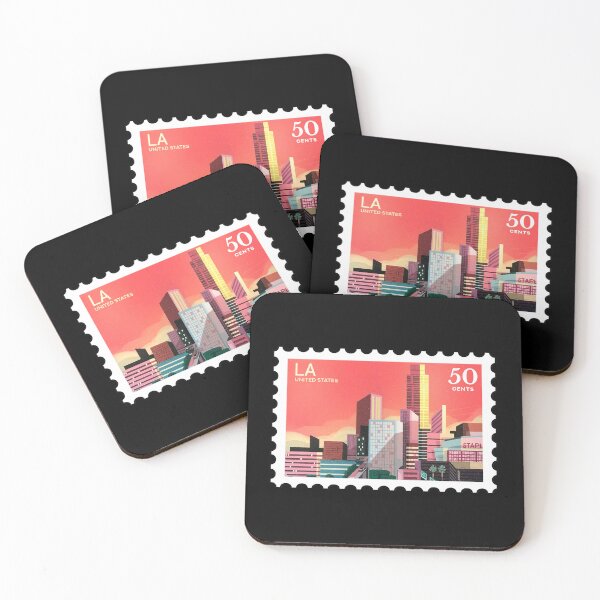 Item preview, Los Angeles, vintage travel stamp designed and sold by RabbitK.