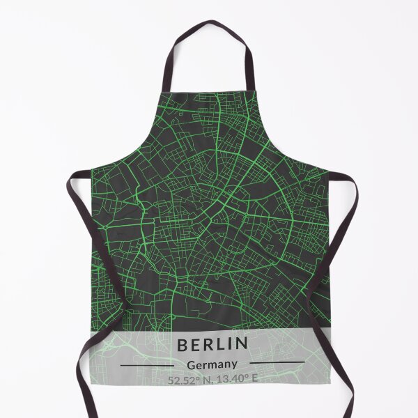 Aperçu de l'œuvre Art cartographique minimaliste de Berlin (vert et noir) créée et vendue par MapMyCity.