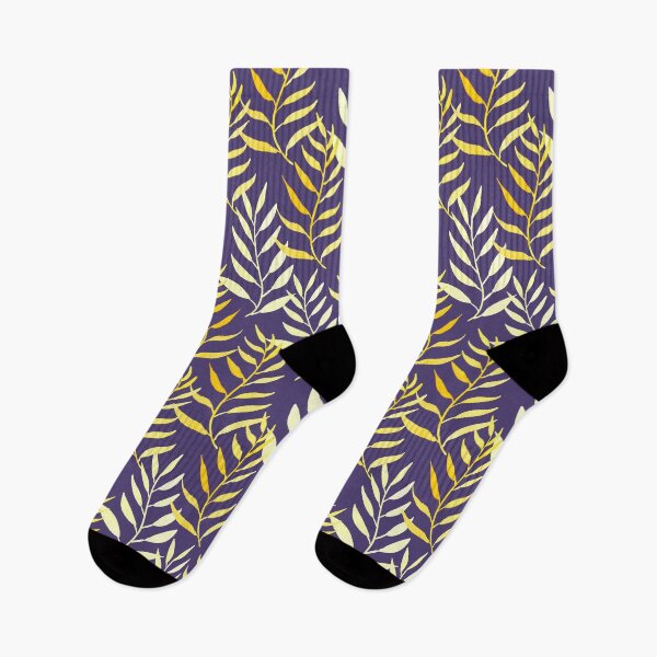 Item preview, Yellow Watercolor Leaves on Purple designed and sold by JocelynBateson.