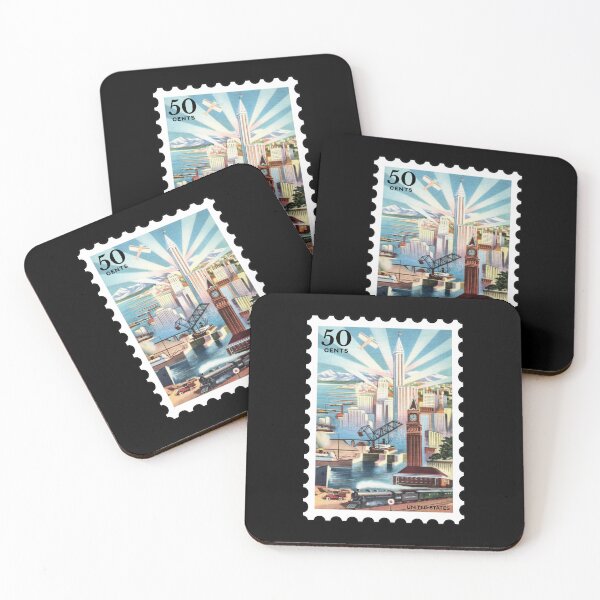 Item preview, United States, vintage travel stamp designed and sold by RabbitK.