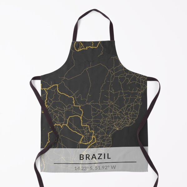 Artikelvorschau, Minimalistische Landkarte von Brasilien (Schwarz und Gold) entworfen und verkauft von MapMyCity.