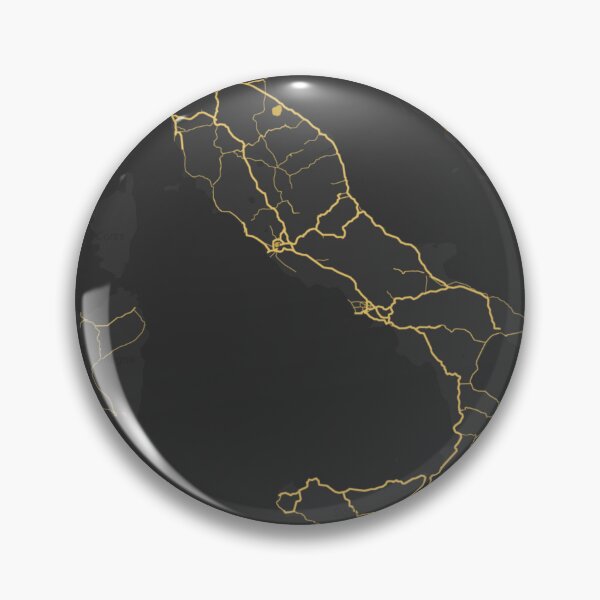 Item preview, Arte de mapa minimalista de Italia (negro y dorado) designed and sold by MapMyCity.