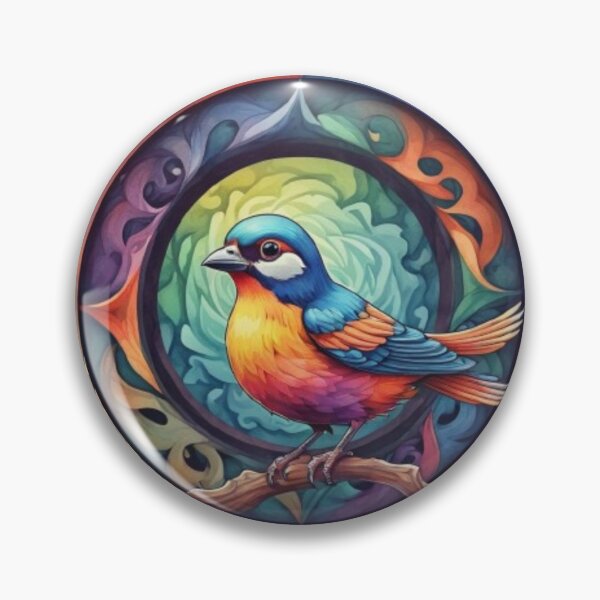 Item preview, Mystical Colorful Vibrant Bird in watercolor paint designed and sold by EmeraldCauldren.