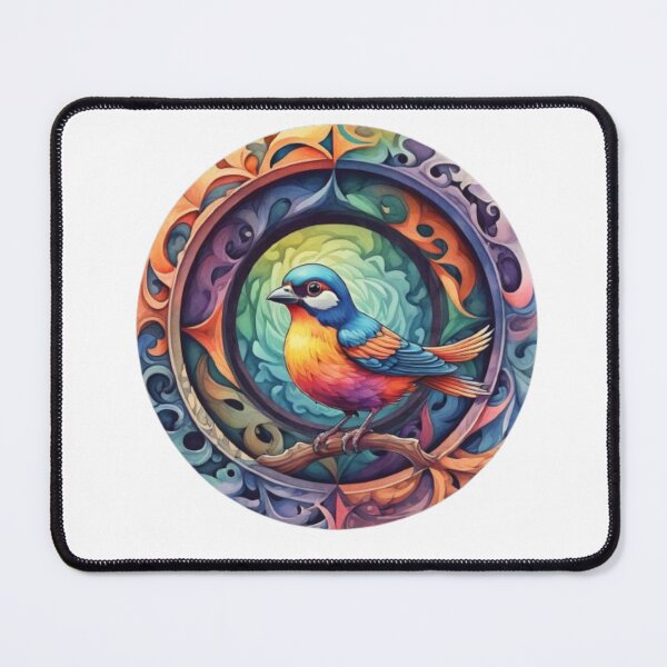 Item preview, Mystical Colorful Vibrant Bird in watercolor paint designed and sold by EmeraldCauldren.
