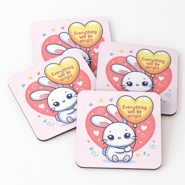 Item preview, Bunny Hugs & Heart Balloons: Everything Will Be Alright designed and sold by ArtfulHunter.