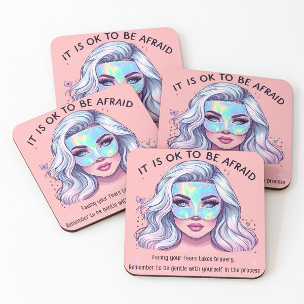 Item preview, Pastel Holographic Watercolor Sticker: Validating Fear, Normalizing Emotion designed and sold by Queueka.