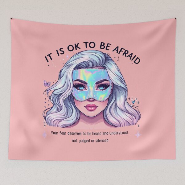 Item preview, Pastel Holographic Watercolor Sticker: Validating Fear, Normalizing Emotion designed and sold by Queueka.