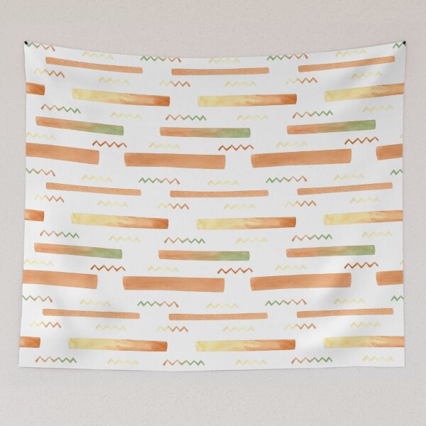 Item preview, Serene Stripes and Zigzags: Light Brown and Green Pattern designed and sold by Lessonsprint.