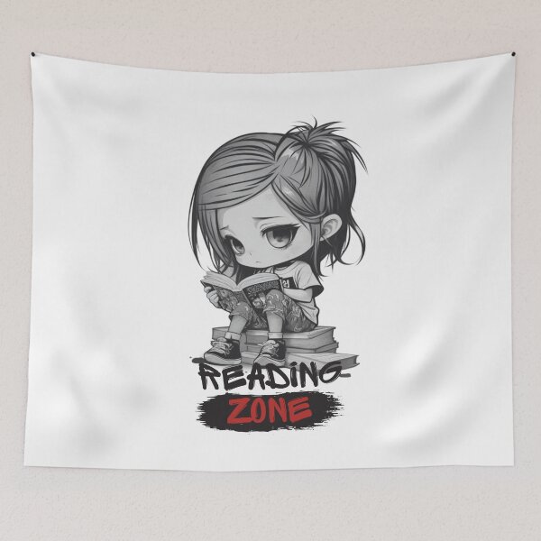Item preview, Chibi Girl Reader &  "Reading Zone" designed and sold by MusesWhispers.