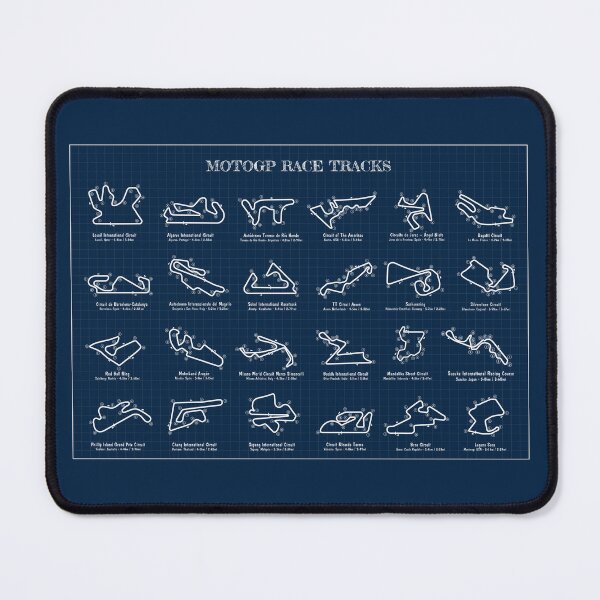 Item preview, MotoGP Race Tracks (Navy Blueprint) designed and sold by BGALAXY.