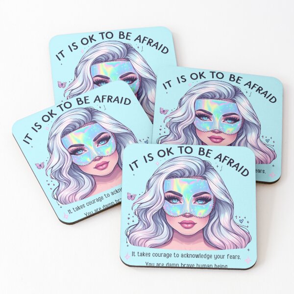 Item preview, Pastel Holographic Watercolor Sticker: Validating Fear, Normalizing Emotion designed and sold by Queueka.