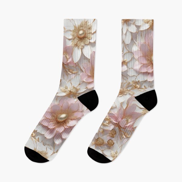 Item preview, Elegant luxury design of white pink gold flowers on white background designed and sold by icemanphotos.