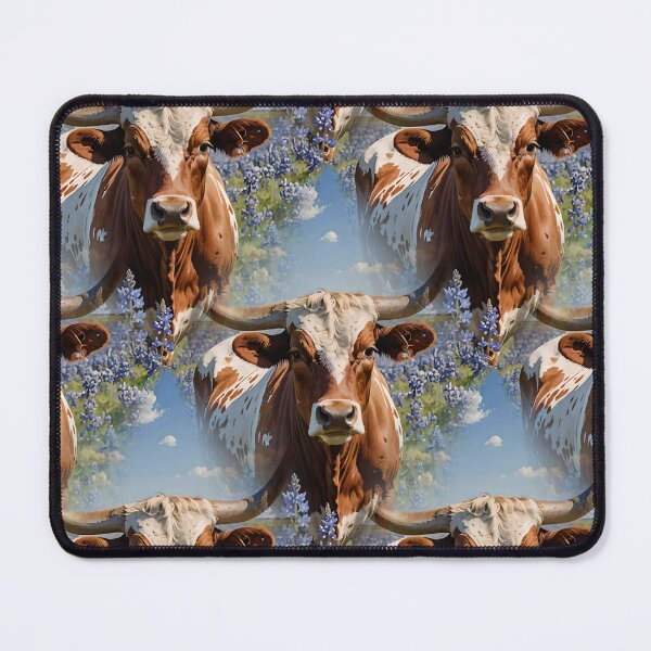 Item preview, Texan Cattle Breed Surrounded By Blue Lupins Pattern designed and sold by taiche.