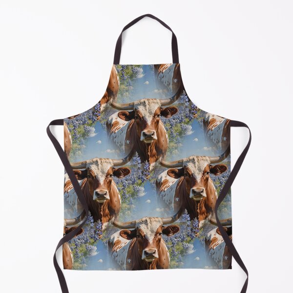 Item preview, Texan Cattle Breed Surrounded By Blue Lupins Pattern designed and sold by taiche.