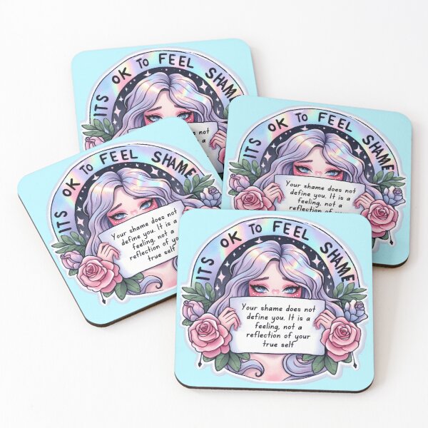 Item preview, Pastel Holographic Watercolor Sticker: Acknowledging Shame, Embracing Self-Worth designed and sold by Queueka.