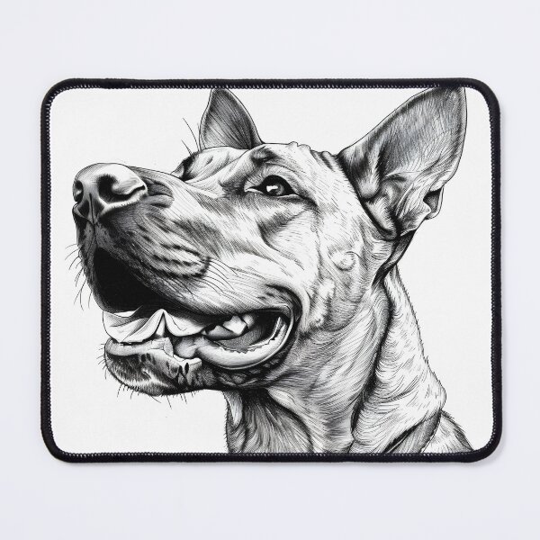 Item preview, Black and white dog pencil drawing designed and sold by Pencil-Art.
