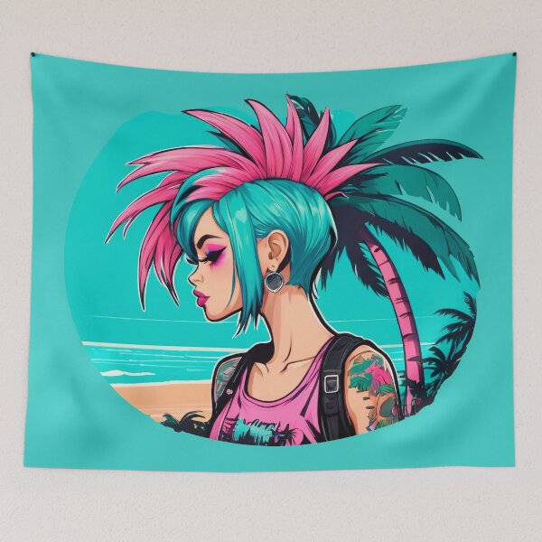 Item preview, Summer Punk Girl at the Beach designed and sold by MadnessEnvelope.