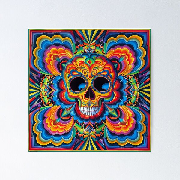 Item preview, Psychedelic skull  designed and sold by ErikFQ.
