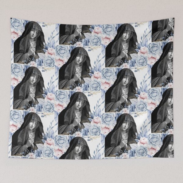 Item preview, Black Madonna Among Blue Flowers designed and sold by MisiuKolorowy.