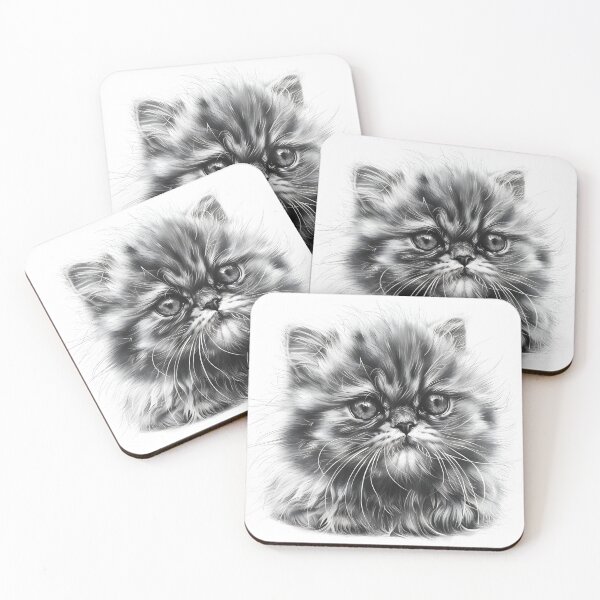 Item preview, Black and white cat pencil drawing designed and sold by Pencil-Art.