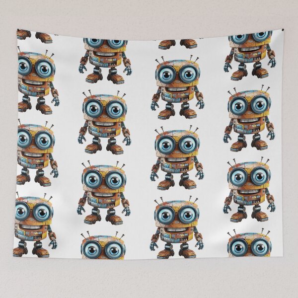 Item preview, Funny big eyes robot isolated on transparent background designed and sold by MiraCleAI.