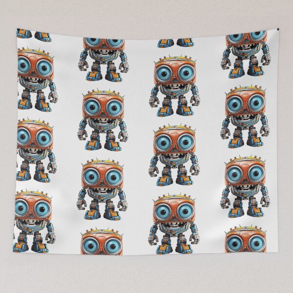 Item preview, Funny big eyes robot isolated on transparent background designed and sold by MiraCleAI.
