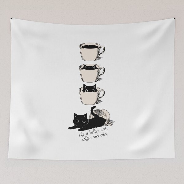 Item preview, Life is better with coffee and cats designed and sold by Faissal Thomass.
