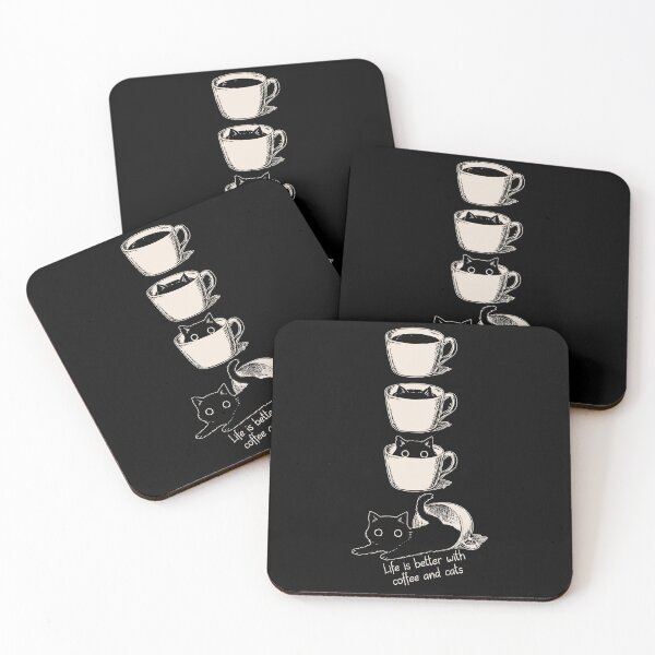 Item preview, Life is better with coffee and cats designed and sold by Faissal Thomass.