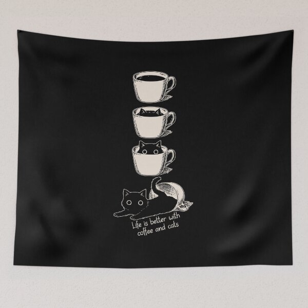 Item preview, Life is better with coffee and cats designed and sold by Faissal Thomass.