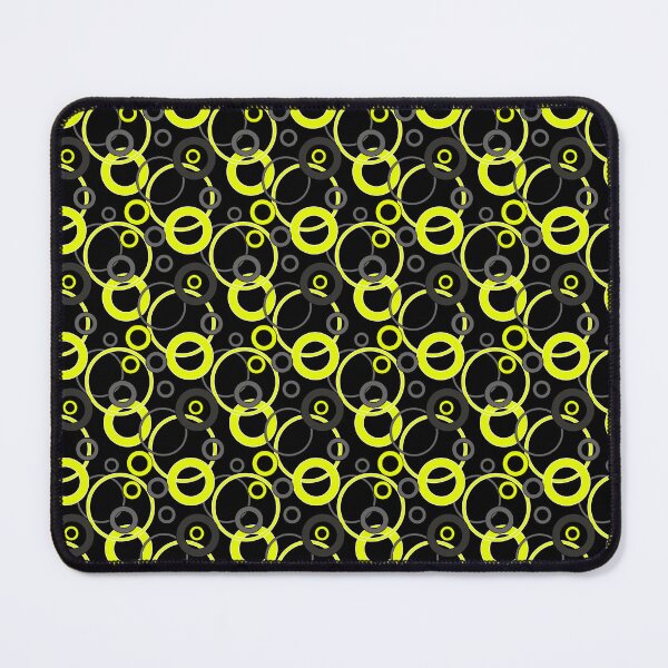 Item preview, Light-black, gray and yellow circles and rings on a black background designed and sold by fuzzyfox.