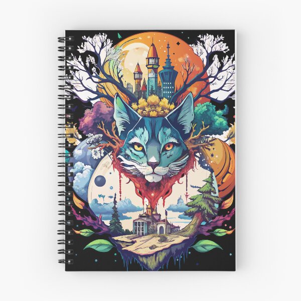 Item preview, The beautiful galaxy dripping into a world of trees and cities and stars and oceans and sailing ships with cat designed and sold by vamskul.