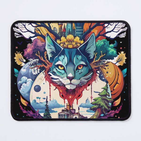 Item preview, The beautiful galaxy dripping into a world of trees and cities and stars and oceans and sailing ships with cat designed and sold by vamskul.