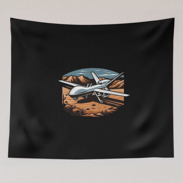 Item preview, Rq-4 drone in rocky desert   designed and sold by BeztProductz.