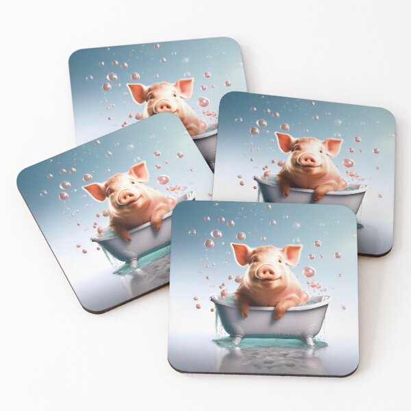 Item preview, Happy Pig Taking a Bath designed and sold by Blue Horse Photo Magic.