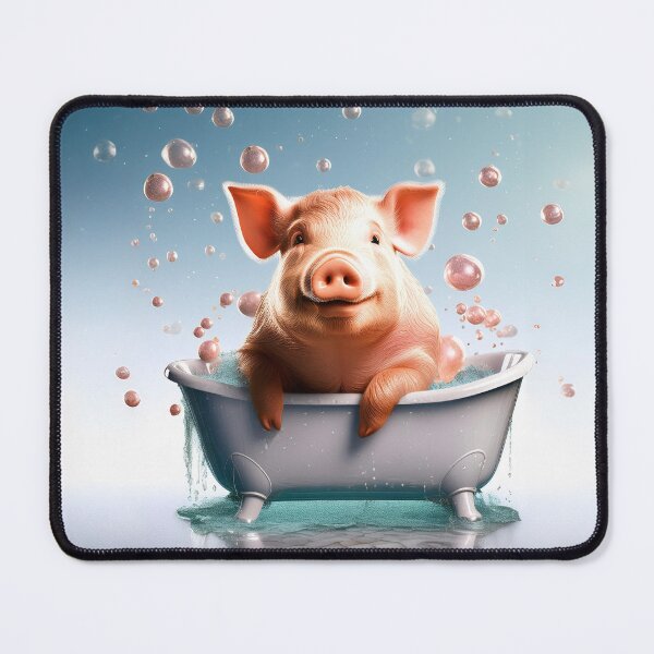 Item preview, Happy Pig Taking a Bath designed and sold by Blue Horse Photo Magic.