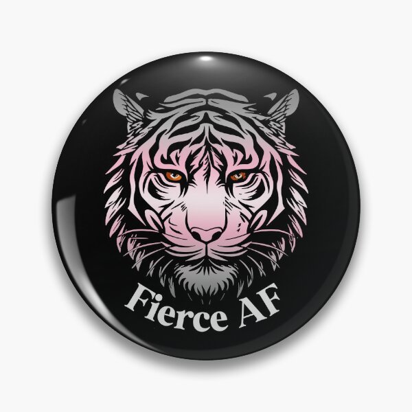 Item preview, Fierce AF Tiger with Demigirl Flag Colors, Demi Flag Design designed and sold by Travelslightly.