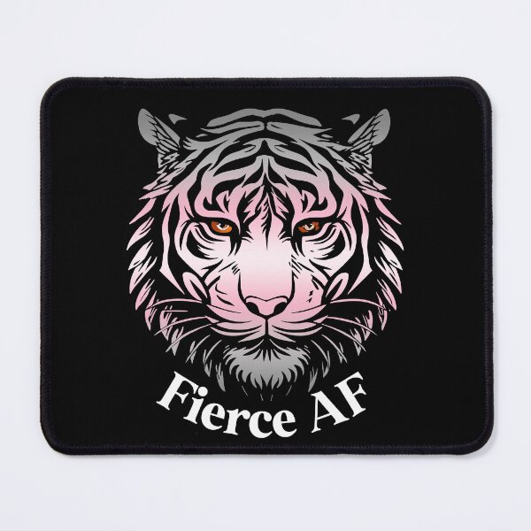 Item preview, Fierce AF Tiger with Demigirl Flag Colors, Demi Flag Design designed and sold by Travelslightly.