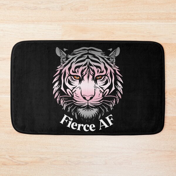 Item preview, Fierce AF Tiger with Demigirl Flag Colors, Demi Flag Design designed and sold by Travelslightly.