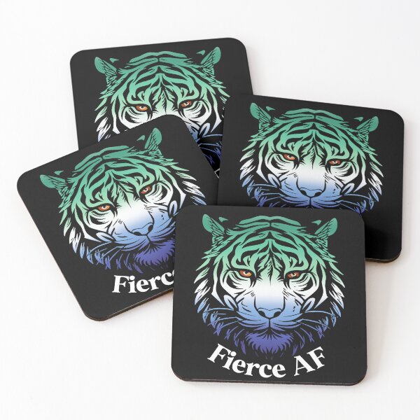 Item preview, Fierce AF Tiger with Gay MLM Flag Colors, MLM Flag Design designed and sold by Travelslightly.