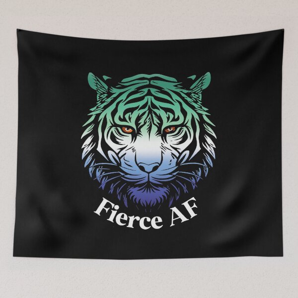 Item preview, Fierce AF Tiger with Gay MLM Flag Colors, MLM Flag Design designed and sold by Travelslightly.