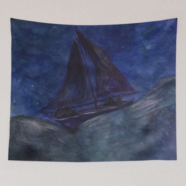 Aperçu de l'œuvre Étudier en bleu - La mer nocturne créée et vendue par TSteeleArt.